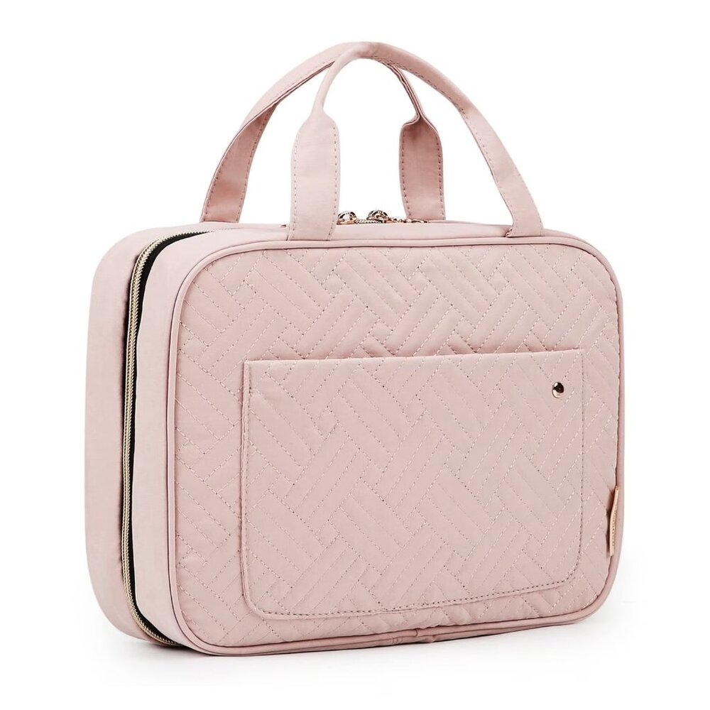 BAGSMART Full Size Toiletry Bag with Hanging Hook Cream Color NWOT